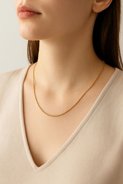 Narflake Gold Colored Top Model Steel Chain Necklace – Stylish Design That Does Not Blacken