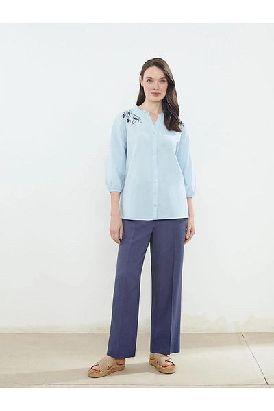 LC Waikiki Lcw Grace Women's Blouse with a  Collar and Flowers (S5)