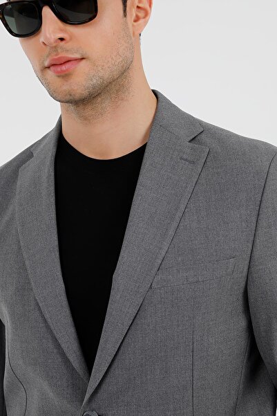 Uki KOYU GRİ Comfort Fit Mono Yaka 6 Drop Modular Takım Elbise