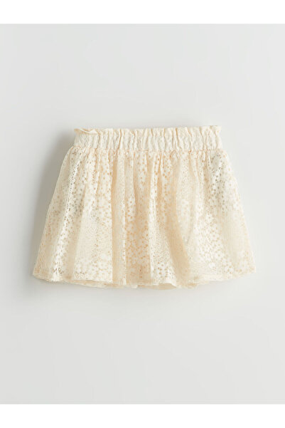 LC Waikiki Özmarka New Season Elastic Waist Lace Detailed Girls' Shorts Skirt