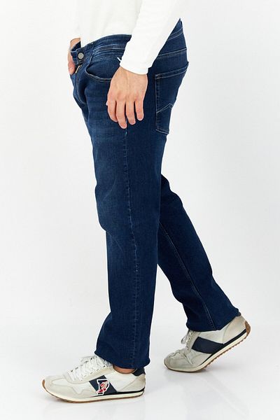 Replay Men Slim Tapered Fit Textured Stretchable Jeans, Navy
