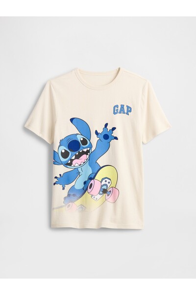 GAP Erkek Çocuk Krem Lilo & Stitch Gap Logo T-Shirt