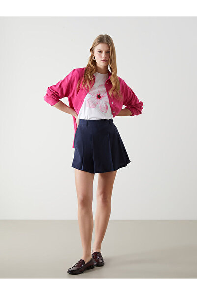 LC Waikiki Vizyon New Season Women's Shorts Skirt with Zipper at the Waist