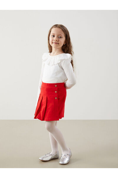 LC Waikiki Özmarka Yeni Sezon Beli Lastikli Kız Çocuk Şort Etek ve Külotlu Ço...