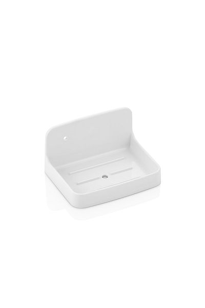 ATABY Qlux Ideas Zen White Mounted Soap Dish (Includes Screws and Duvel)