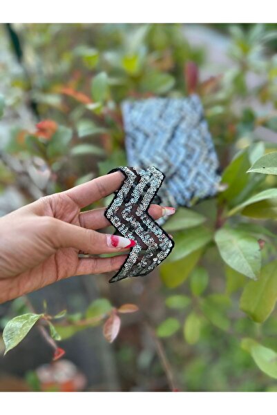 Gönülden Tasarım EN 3 CM ZIGZAG TRAKA SA ŠLJOKICAMA ZA ŠIVANJE 1 METAR SREBRNA