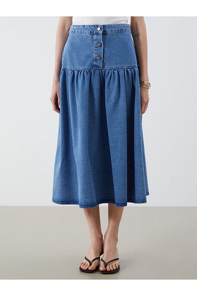 LC Waikiki Fusta de jeans plisată standard