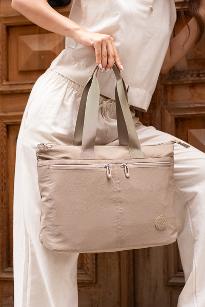 YOGII Fari Model Γυναικεία 6 θέσεων Χρήσιμο Αδιάβροχο Αλεξίπτωτο Ύφασμα Μεγάλου Μεγέθους Τσάντα Χεριού και Ώμου VIP