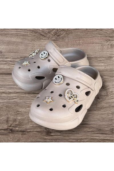 AkınalBella Akinalbella Girl's Mink Stone Soft Soft Sole Closed Front Slippers Sandals