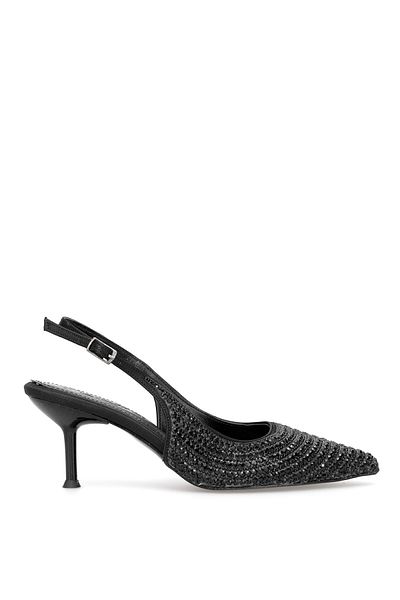 Ayakkabı Fuarı Elit Pm486 K210-1 Women's Stone Classic Heeled Shoes Black