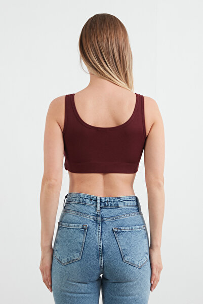 Fulla Moda Basic Ribbed Modal Crop Bustier