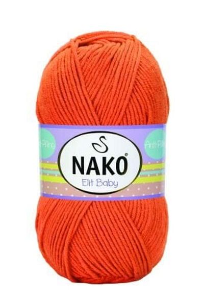 NAKO Elit Baby Anti-pilling Hand Knitting Yarn Baby Wool Χωρίς πουπουλένια Bebe Wool 6346 Πορτοκαλί