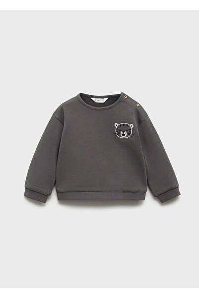 MANGO Baby İşleme detaylı pamuklu sweatshirt