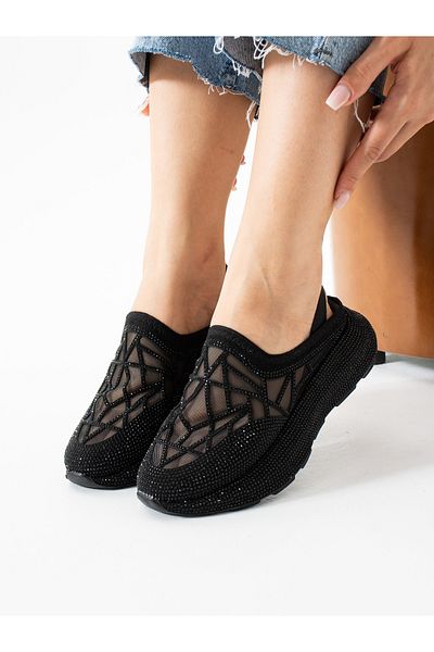 ALEMDAR AYAKKABI Strix Black Stone Detail Women's Sandals