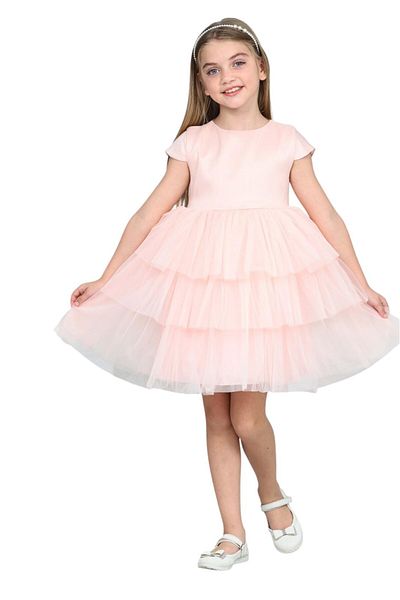 ERDEM KIDS Βραδινό φόρεμα για κορίτσια με βολάν τούλι σατέν ειδικής περίστασης 4-8 ετών