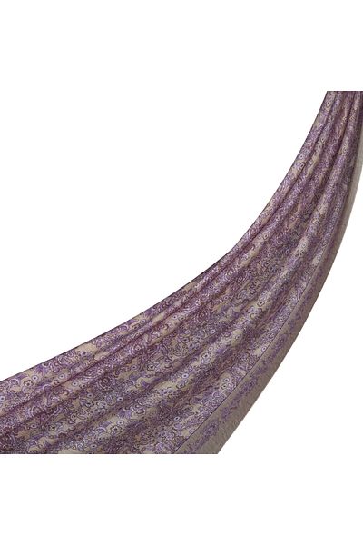 ipekevi Stone Purple Mesopotamia Model 06 Patterned Shawl