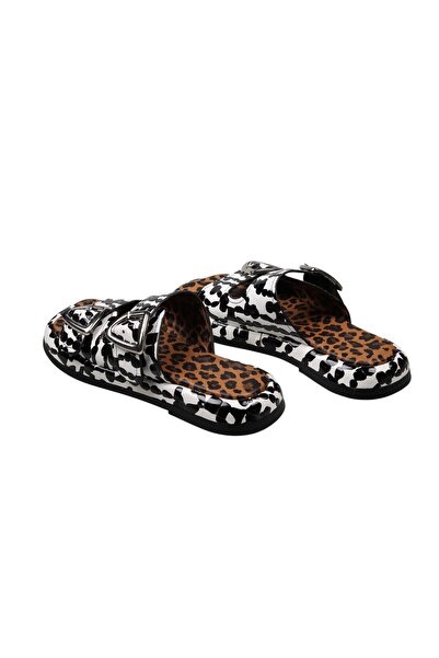 Lady Mia Bella Genuine Leather Buckle Women's Slippers