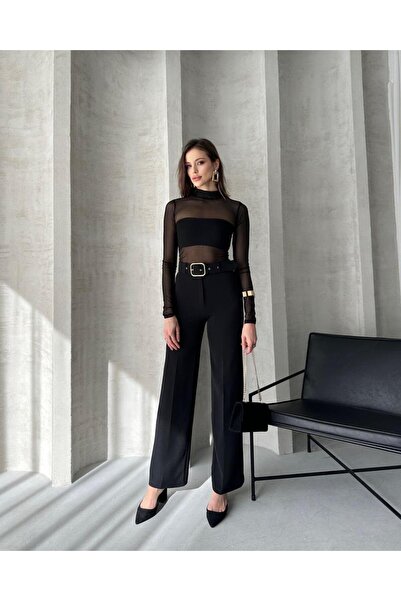 hedef giyim Belted Palazzo Trousers