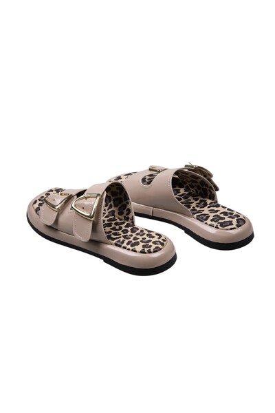 Lady Mia Bella Genuine Leather Buckle Women's Slippers