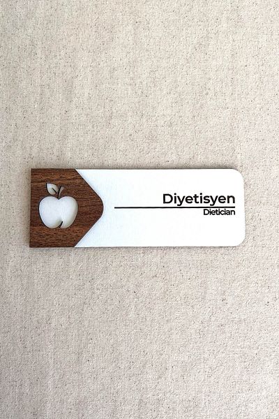 Kuzeylina Dietitian Door Sign – Mdf Examination and Consultation Room Sign |   19X7 cm Double Layer