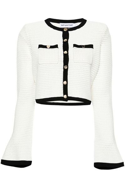 Self-Portrait Self-Portrait Crochet Cropped Cardigan