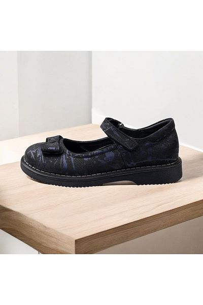 JOJO KIDS pantofi de scoala pentru fete, balerina clasica din piele naturala interioara exterioara, ortopedica si suport spate, banda