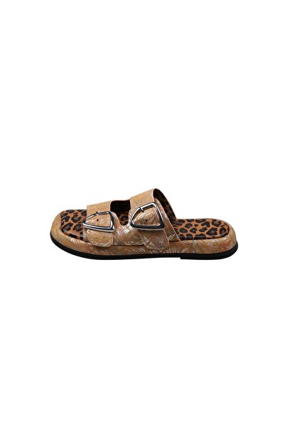 Lady Mia Bella Genuine Leather Buckle Women's Slippers