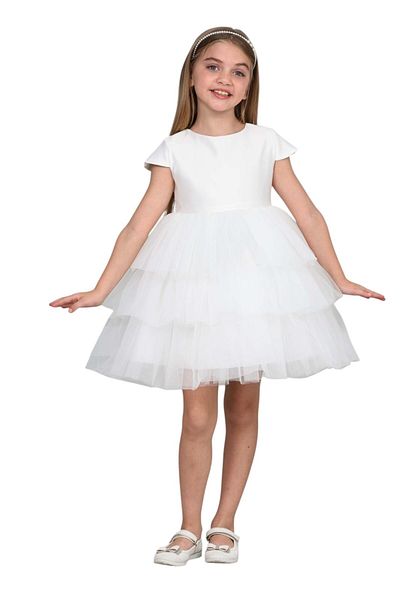 ERDEM KIDS Κοριτσίστικο βολάν τούλι σατέν γενεθλίων ειδικής περίστασης βραδινό φόρεμα 4-8 ετών