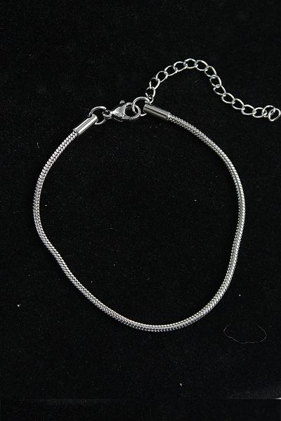 Clariss 316L Steel Silver Color Snake Chain Men's Bracelet