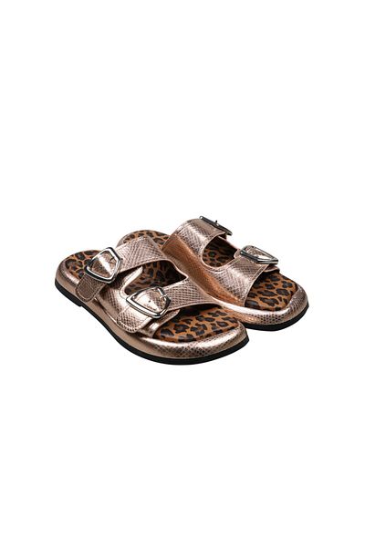 Lady Mia Bella Genuine Leather Buckle Women's Slippers
