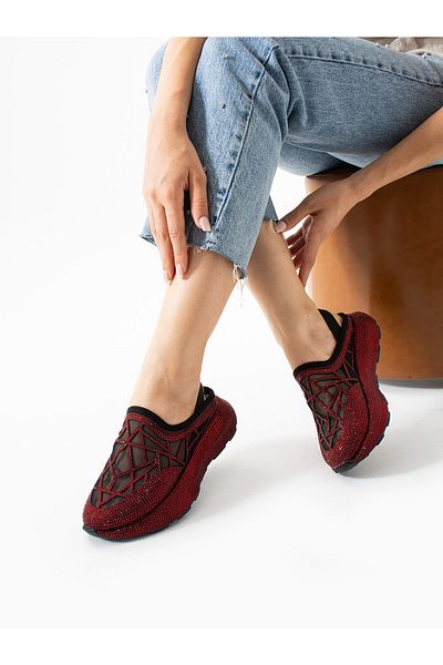 ALEMDAR AYAKKABI Strix Red Stone Detail Women's Sandals