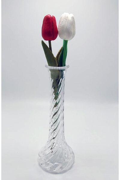 Ebruli hediyelik Handmade Auger Model Glass Carnation 25cm