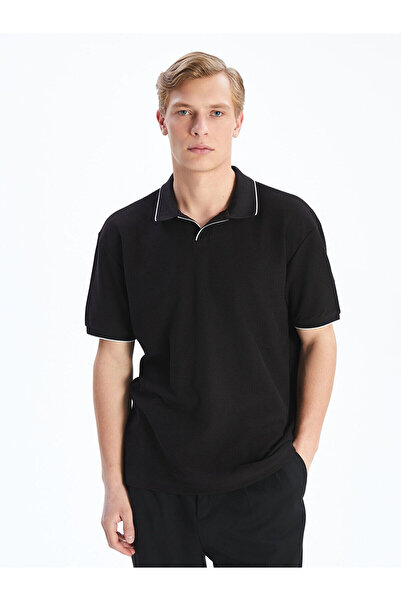 LC Waikiki Nevavm with a Difference Polo Collar Short Sleeve Basic Men's T-Shirt