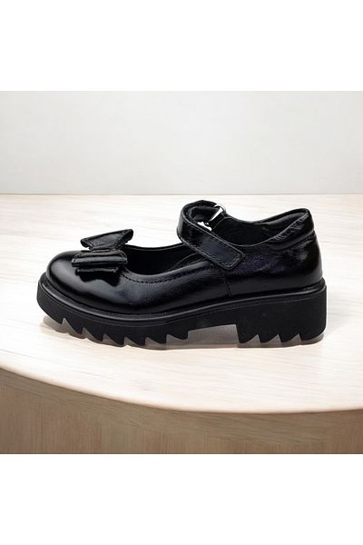 JOJO KIDS pantofi de scoala pentru fete, balerina clasica din piele naturala interioara exterioara, ortopedica si suport spate, banda
