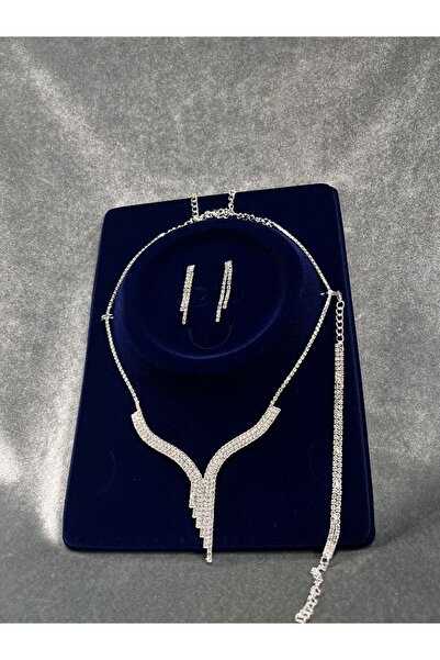 Abiye's ZARİF KRİSTAL TAŞLI PREMİUM KOLYE KÜPE TAKI SETİ