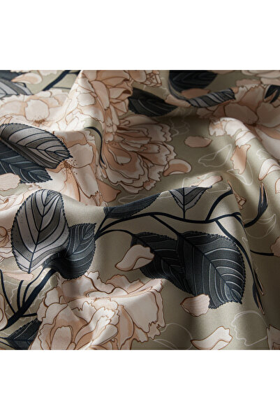 ipekevi Twill İpek Eşarp - Sakura Desenli - Çağla Yeşili