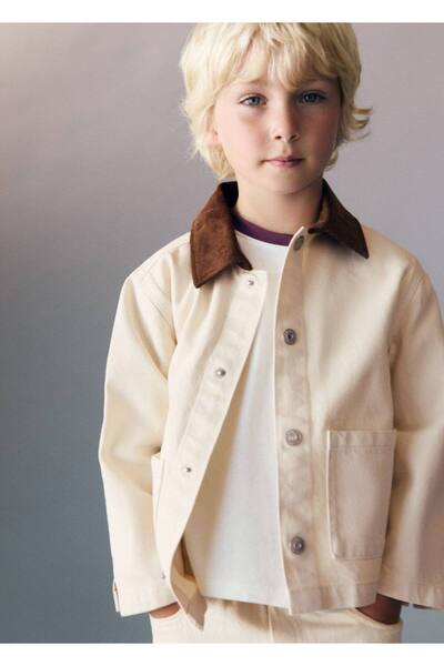 MANGO Baby Kontrast yaka denim parka