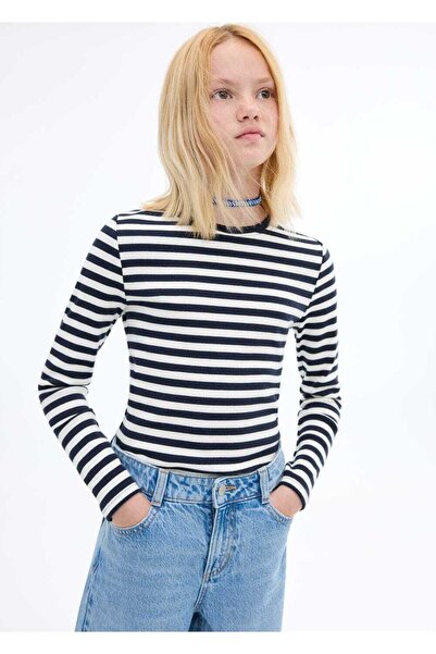 MANGO Kids Pamuklu çizgili tişört
