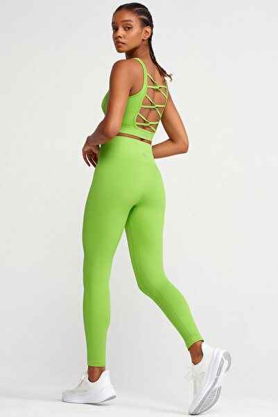 COMEUP Καλσόν συσφιγκτικό με σχέδιο ψαροκόκαλο εξωτικό πράσινο