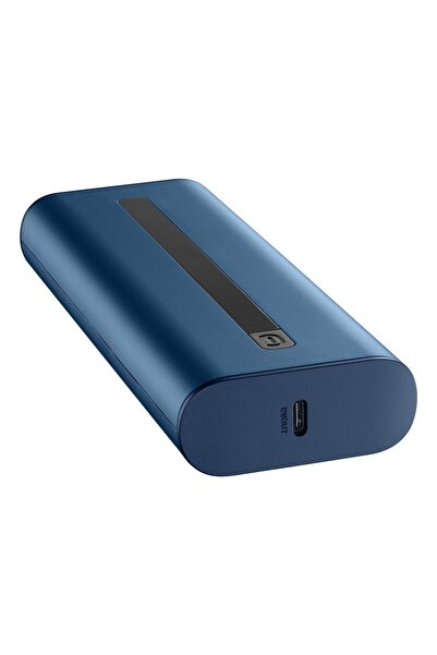 Cellular Line 20000mAh Portable Power Bank with PD Fast Charging, LED Light, USB-A and USB-C Ports - Blue