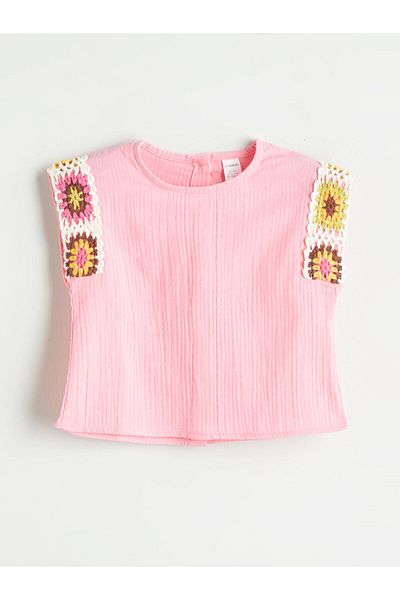 LC Waikiki Embroidered Girl's Blouse and Shorts 2-Piece
