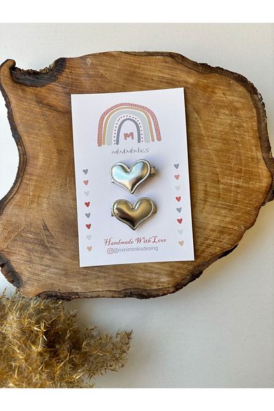 Miniminiksdesing 2-Piece Buckle with Shiny Heart Accessory