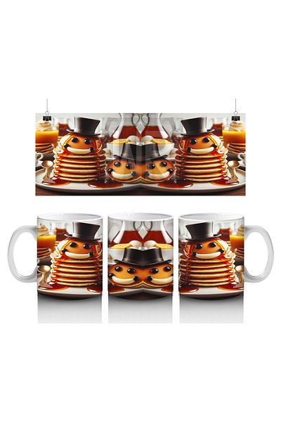 DERWARDEIN Pancake Gentlemen Mug with Hat That Makes Children Love Milk