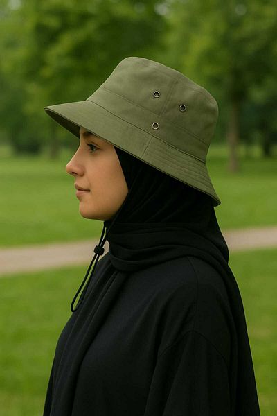 WOHOME Lace up Unisex Safari Foldable Hat - Tesetture Compatible Outdoor Model