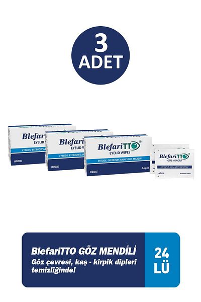 BLEFARİTTO Eye Wipes Swap Eye Contour Pad 24 Pieces X3