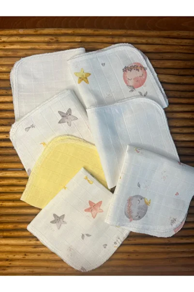 azizden 7 Pack Muslin Baby Mouth Wipes 100% Organic Cotton