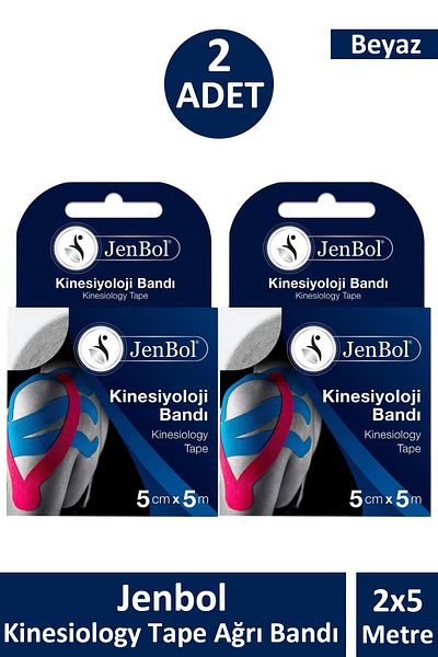 Seddar Collection Jenbol Kinesiology Tape Pain Tape 5 cm X 5 m - White 2 Pieces