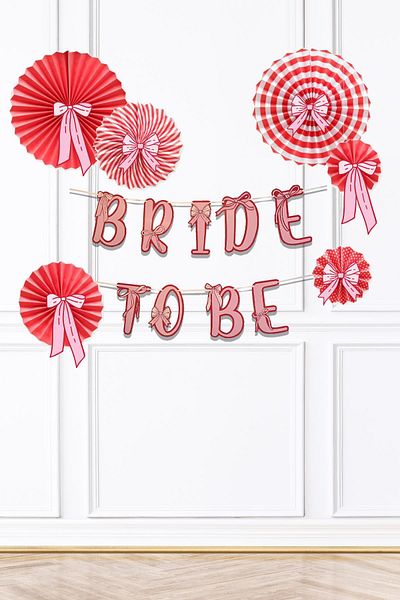 PEKSHOP Bow Design Bride to Be Party Ornament Set Bachelorette Wall Ornament Package