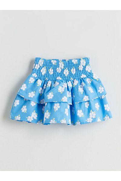 LC Waikiki Floral Girl's Skirt with Elastic Waist