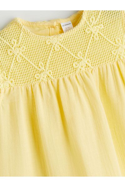 LC Waikiki Crew Neck Girl's Muslin Dress